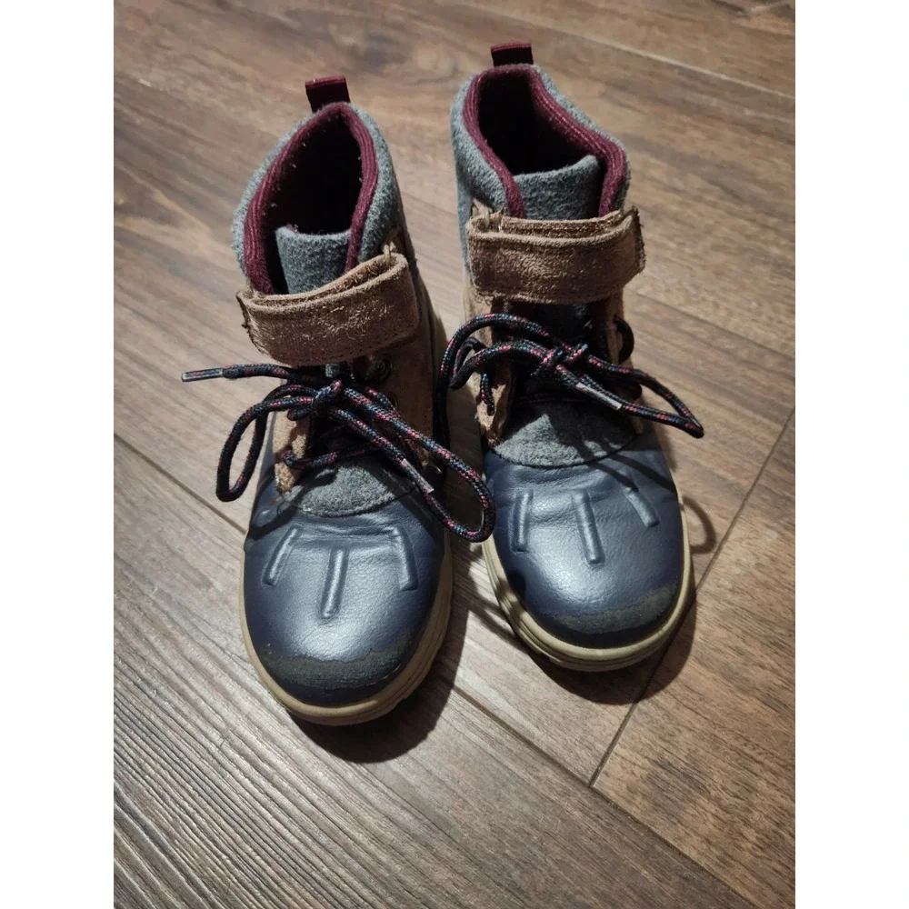 Carter's Boots‎ Shoes Youth Size 13M Navy Brown Gray Duck Winter Kids